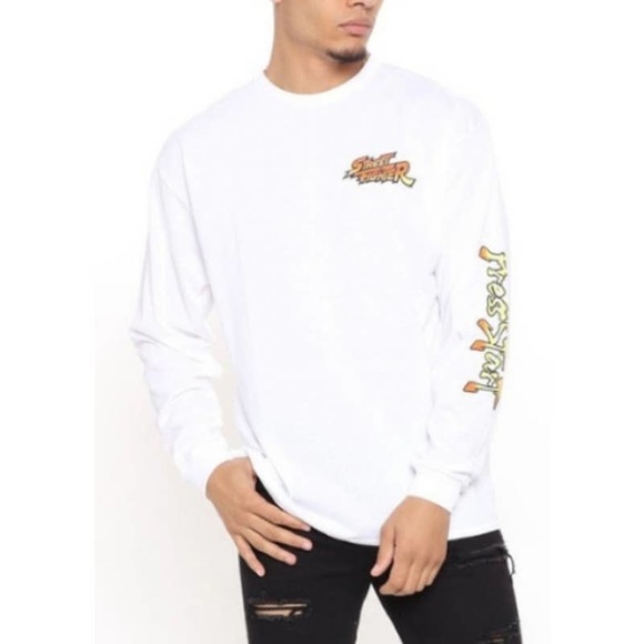 Street Fighter Other - Street Fighter Men's press Start Long Sleeve T-Shirt in White Size 3XL